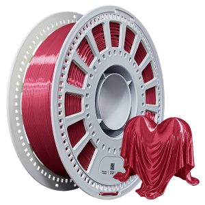 Silk Red PLA Filament 1.75mm, High Speed Metallic 3D Printer Filament, Glossy Smooth Finish, ±0.03mm Accuracy, No Clog Tangle Free AMS Friendly Plastic Spool, 1kg (2.2lbs)